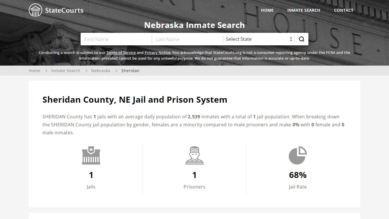 Sheridan County, NE Inmate Search - StateCourts